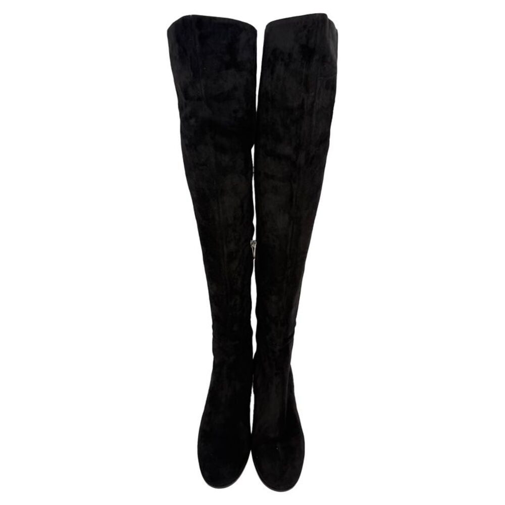 Gianvito Rossi Almond-Toe Knee-High Boots in Black Suede - Picture 3 of 12